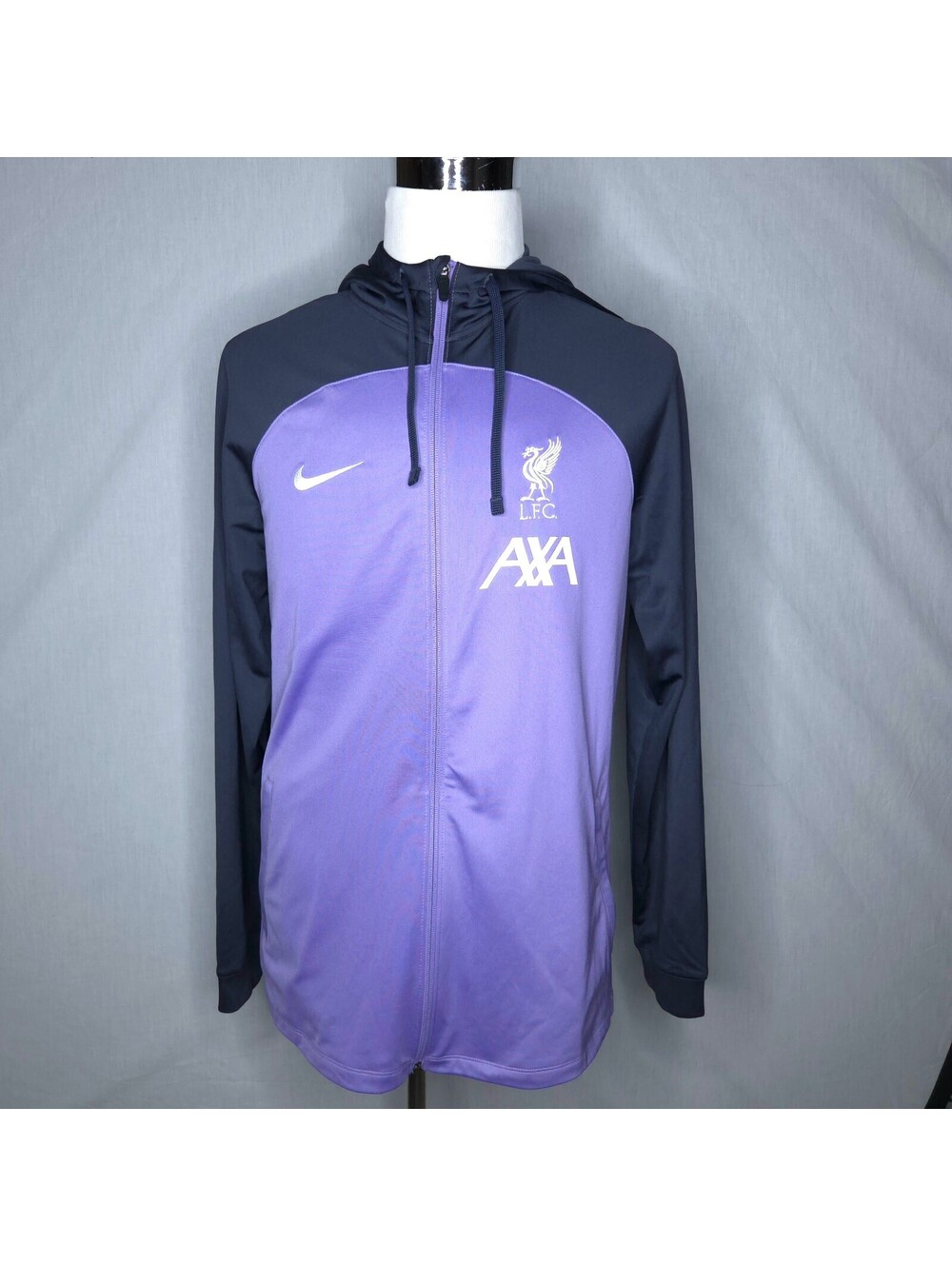 Men's Nike Liverpool FC Strike Hoodie Full Zip Track Jacket Purple Dri Fit Large